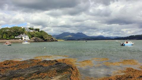 The view looking north from Borth y Gest