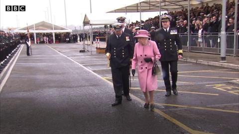 Queen Elizabeth II onboard HMS Ocean