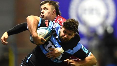 Hooker Kirby Myhill in action for Cardiff against Scarlets
