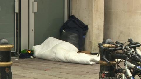 鶹Լless person in a doorway in Cardiff