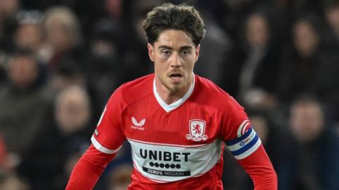 Middlesbrough midfielder Hayden Hackney in action during the 1-1 draw with Leicester