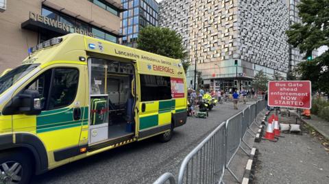 An ambulance on the course