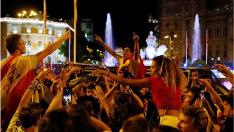 Football supporters in Madrid