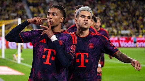 Michael Olise and Luis Diaz celebrating
