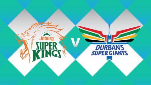 Joburg Super Kings v Durban's Super Giants badge graphic