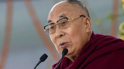 Dalai Lama at a book release ceremony in Bodhgaya, India. 7 Jan 2018