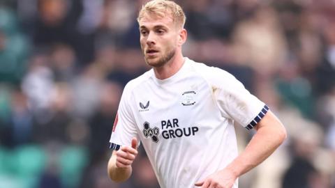 Jack Whatmough in action for Preston North End
