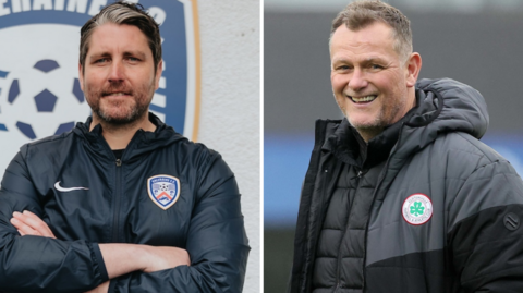 Ruaidhri Higgins and Jim Magilton