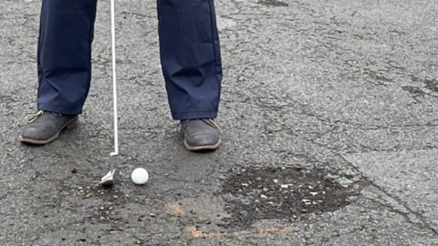 Steve Aylen plays golf in Woodside, Leigh-on-Sea