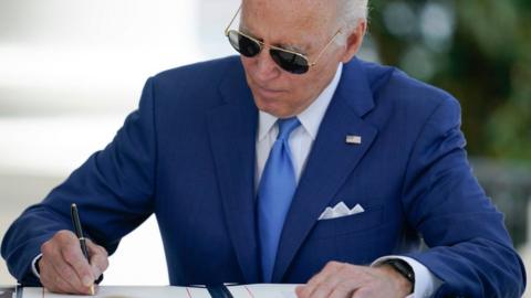 US President Joe Biden at the White House on 5 August