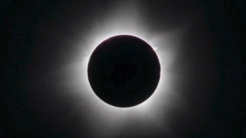 Moon covering sun during an eclipse