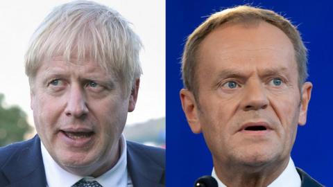 Boris Johnson (left) and Donald Tusk