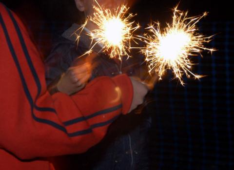 Children with sparklers