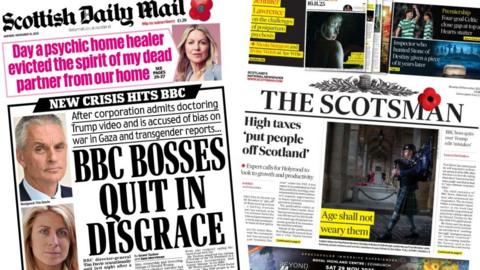 Daily Mail and Scotsman front pages