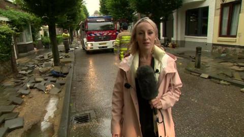 鶹ҳ Netherlands correspondent Anna Holligan is in Valkenburg, where some residents have been forced to leave their homes.