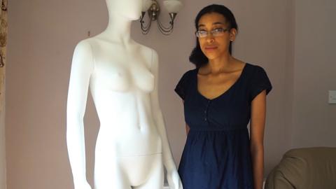 Shannon with mannequin