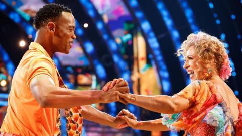 Alex Kingston and Johannes Radebe