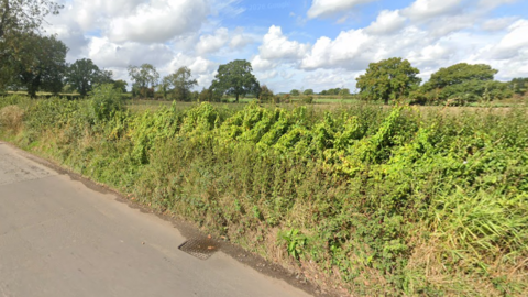 A Google street image is shown here of the Land at Fentonhouse Lane in Wheaton Aston set to have the new homes. There is a road, a car and a grass verge in the pictures.