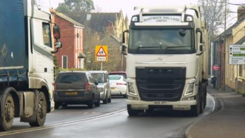 Lorries travelling through Ulceby