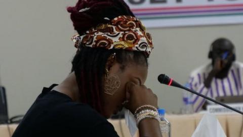 Former Gambian beauty queen, Fatou Jallow, accused former President Yahya Jammeh of raping her as a punishment for rejecting his marriage proposal during a testimony before the country's Truth and Reconciliation Commission in Banjul on October 31, 2019
