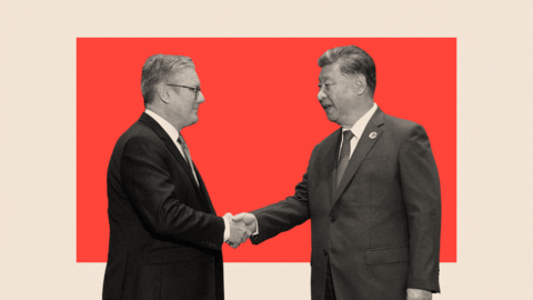 Keir Starmer and Xi Jinping shake hands
