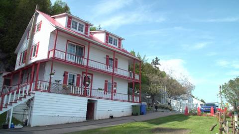 When world leaders descend on a tiny Quebec town one resident will be stuck inside the 'red zone'.