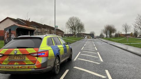 Fergleen Park in Derry, where a man is believed to have been struck by a vehicle