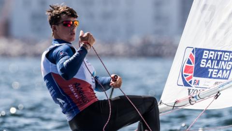 Michael Beckett racing in the 2018 ISAF Sailing World Championships