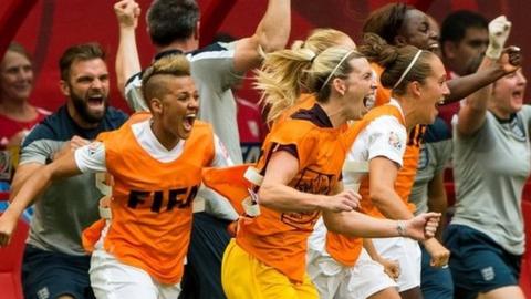 England women celebrate