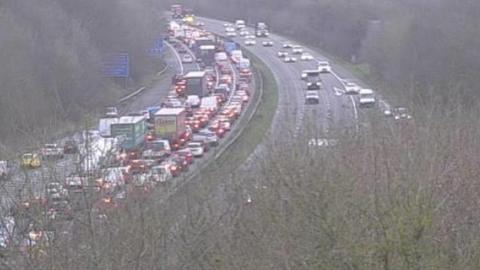 Traffic was heavy around Miskin
