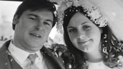 Pete and Sandra Francis on their wedding day