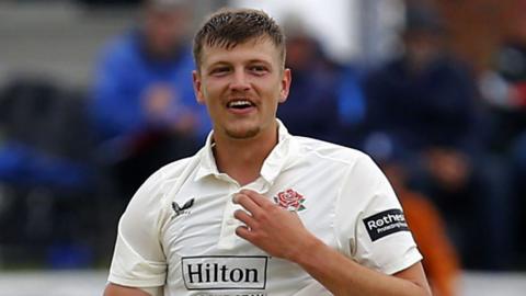 Mitch Stanley playing for Lancashire