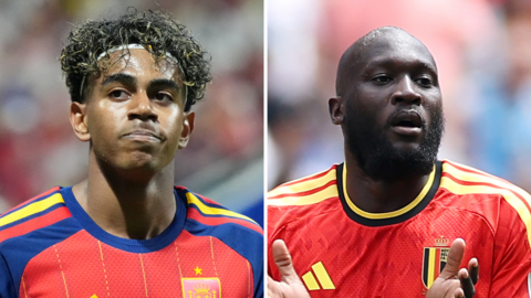 Lamine Yamal and Romelu Lukaku