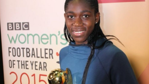 Nigeria and Liverpool forward Asisat Oshoala wins Women's Footballer of the Year in 2015