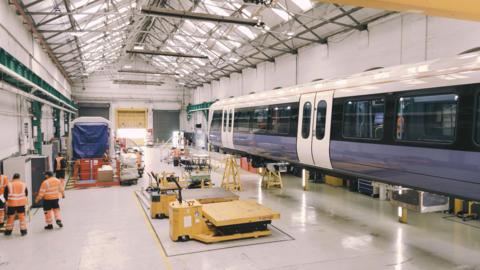 New train at factory