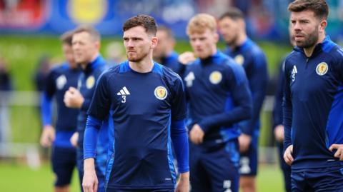 Scotland captain Andy Robertson at training