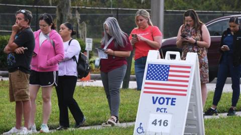 Floridians wait in line to vote