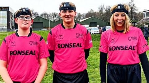 Rugby league referees wearing head-cams
