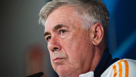 Real Madrid manager Carlo Ancelotti at a news conference