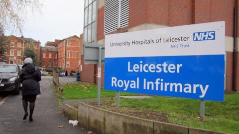 Sign outside the Leicester Royal Infirmary
