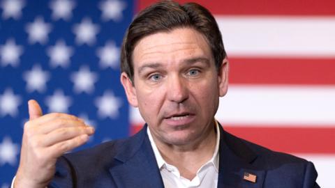 Republican presidential candidate Ron DeSantis speaks during a campaign event in Nashua, New Hampshire, USA, on 19 January 2024