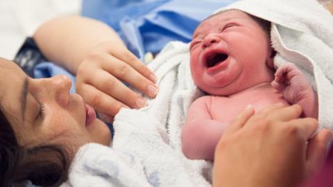 newborn baby and mum