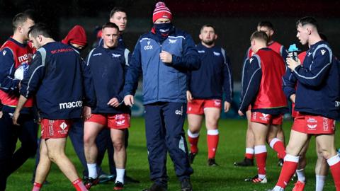 Scarlets players in training