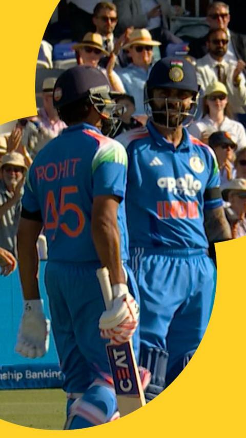 Rohit Sharma and Virat Kohli in the middle of the wicket at Lord's