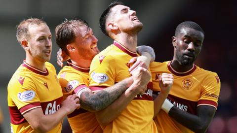 Motherwell's Connor Wilkinson celebrates