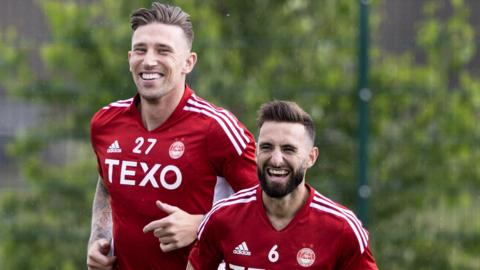 Aberdeen players in training