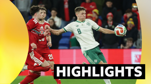 Action from Wales v Northern Ireland in Cardiff