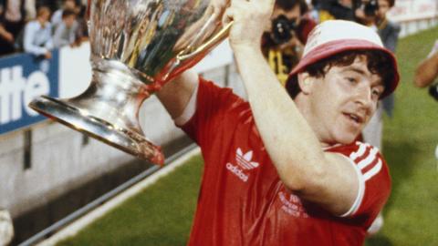  Nottingham Forest winger John Robertson with the European Cup 
