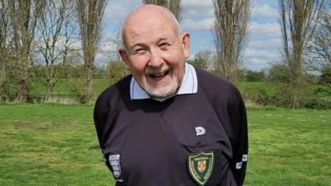 Referee Ernie Broughton is still going strong at 80