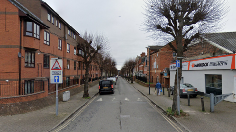 Google Streetview images looking down Hartington Street in Derby